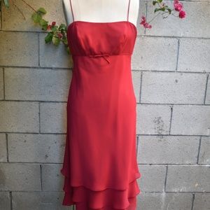 Vintage 90s red babydoll slipdress bias dress M